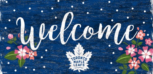 Toronto Maple Leafs 6&quot; x 12&quot; Floral Welcome Sign