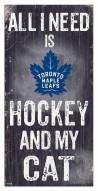 Toronto Maple Leafs 6" x 12" Hockey & My Cat Sign