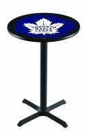 Toronto Maple Leafs Black Wrinkle Bar Table with Cross Base