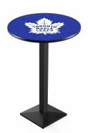 Toronto Maple Leafs Black Wrinkle Pub Table with Square Base