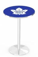 Toronto Maple Leafs Chrome Pub Table with Round Base
