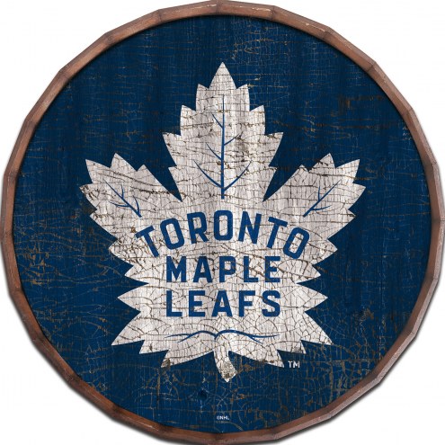 Toronto Maple Leafs Cracked Color 16&quot; Barrel Top