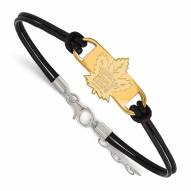 Toronto Maple Leafs Gold Plated Sterling Silver Leather Bracelet