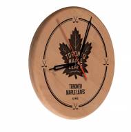 Toronto Maple Leafs Laser Engraved Wood Clock