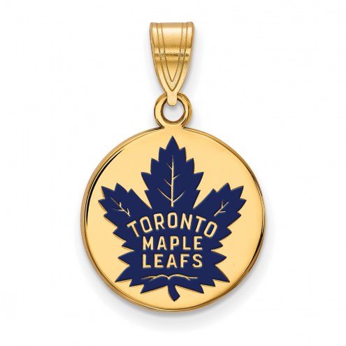 Toronto Maple Leafs Sterling Silver Gold Plated Medium Pendant