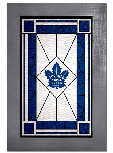 Toronto Maple Leafs Stained Glass with Frame