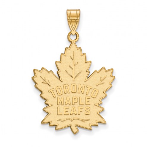 Toronto Maple Leafs Sterling Silver Gold Plated Extra Large Pendant