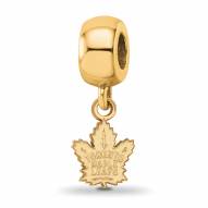 Toronto Maple Leafs Sterling Silver Gold Plated Extra Small Dangle Bead
