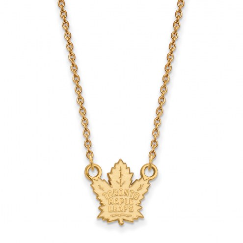Toronto Maple Leafs Sterling Silver Gold Plated Small Pendant Necklace