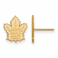 Toronto Maple Leafs Sterling Silver Gold Plated Small Post Earrings