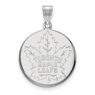 Toronto Maple Leafs Sterling Silver Large Disc Pendant