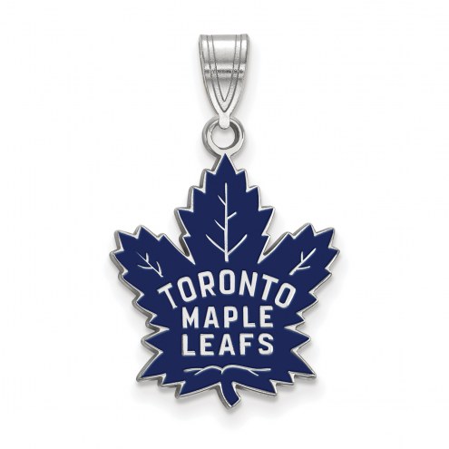 Toronto Maple Leafs Sterling Silver Large Enameled Pendant
