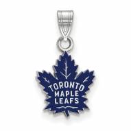 Toronto Maple Leafs Sterling Silver Small Enamel Pendant