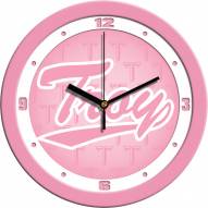 Troy Trojans Pink Wall Clock