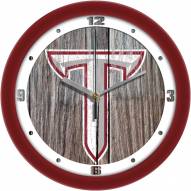 Troy Trojans Weathered Wood Wall Clock