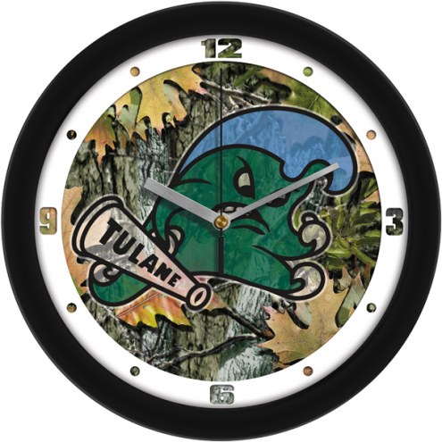 Tulane Green Wave Camo Wall Clock
