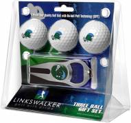 Tulane Green Wave Golf Ball Gift Pack with Hat Trick Divot Tool