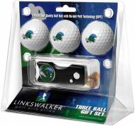 Tulane Green Wave Golf Ball Gift Pack with Spring Action Divot Tool