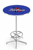Tulsa Golden Hurricane Chrome Bar Table with Foot Ring