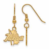 Tulsa Golden Hurricane Sterling Silver Gold Plated Small Dangle Earrings
