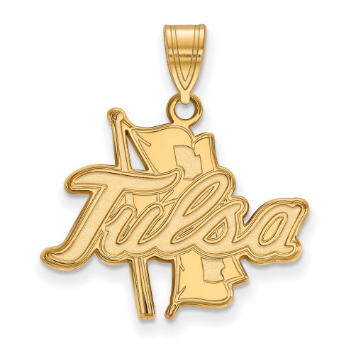 Tulsa Golden Hurricane NCAA Sterling Silver Gold Plated Large Pendant