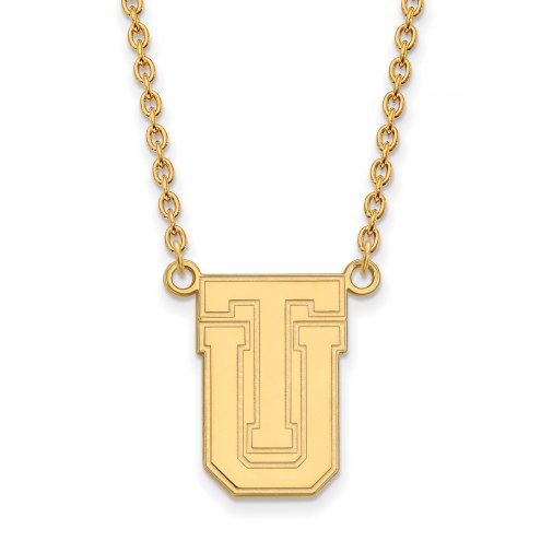 Tulsa Golden Hurricane Sterling Silver Gold Plated Large Pendant Necklace