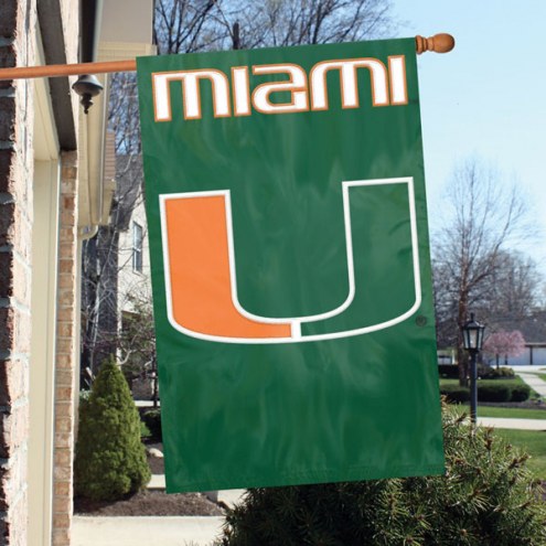 University of Miami - U NCAA Applique 2-Sided Banner Flag