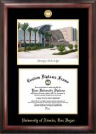 UNLV Rebels Gold Embossed Diploma Frame with Campus Images Lithograph