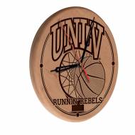 UNLV Rebels Laser Engraved Wood Clock