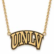 UNLV Rebels Sterling Silver Gold Plated Large Pendant Necklace