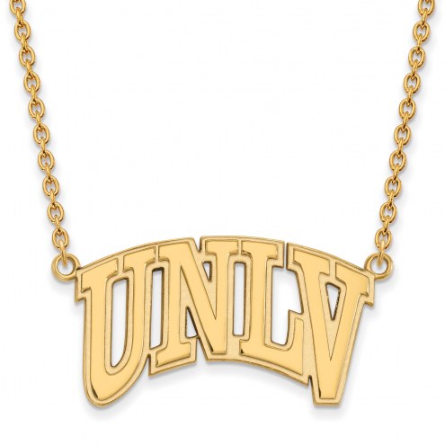 UNLV Rebels Sterling Silver Gold Plated Large Pendant Necklace