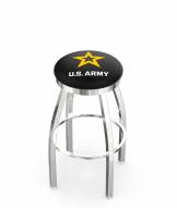 U.S. Army Black Knights Chrome Swivel Bar Stool with Accent Ring
