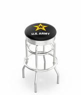 U.S. Army Black Knights Double Ring Swivel Barstool with Ribbed Accent Ring