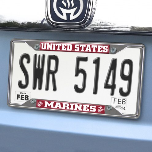 U.S. Marine Corps Chrome Metal License Plate Frame