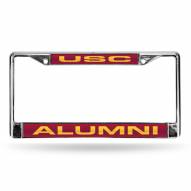 USC Trojans Laser Chrome License Plate Frame