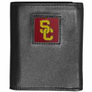 USC Trojans Deluxe Leather Tri-fold Wallet in Gift Box