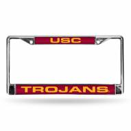 USC Trojans Laser Chrome License Plate Frame