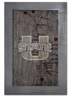 Utah State Aggies 11" x 19" City Map Framed Sign