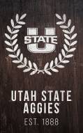 Utah State Aggies 11" x 19" Laurel Wreath Sign