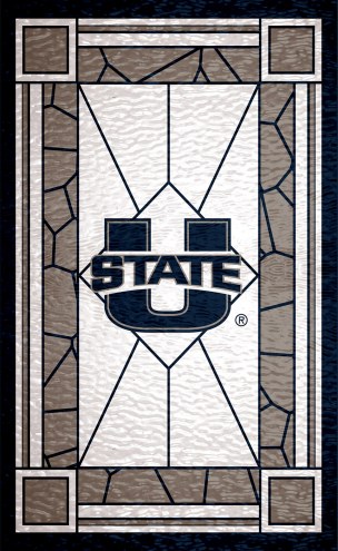 Utah State Aggies 11&quot; x 19&quot; Stained Glass Sign