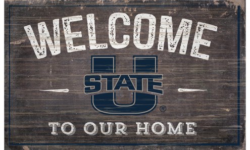 Utah State Aggies 11&quot; x 19&quot; Welcome to Our Home Sign