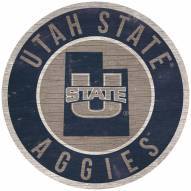 Utah State Aggies 12" Circle with State Sign