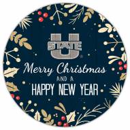 Utah State Aggies 12" Merry Christmas & Happy New Year Sign