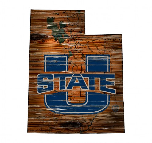 Utah State Aggies 12&quot; Roadmap State Sign