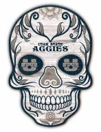Utah State Aggies 12" Sugar Skull Sign