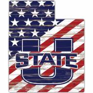 Utah State Aggies 12" USA State Cutout Sign