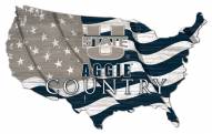 Utah State Aggies 15" USA Flag Cutout Sign