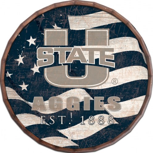 Utah State Aggies 16&quot; Flag Barrel Top