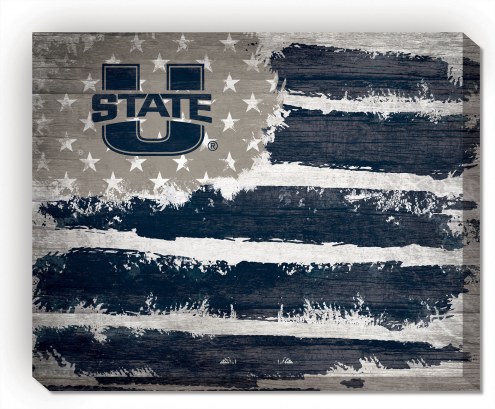 Utah State Aggies 16&quot; x 20&quot; Flag Canvas Print