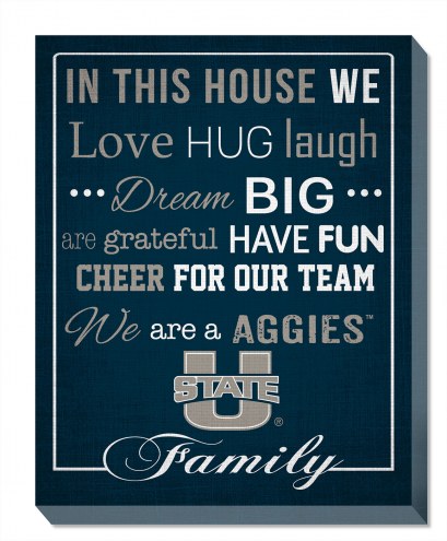 Utah State Aggies 16&quot; x 20&quot; In This House Canvas Print